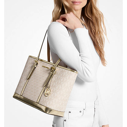 Michael Kors Jet Set Top-Zip Tote Bag, Gold