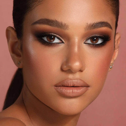 closeup of a woman after using Natasha Denona Face Palette for eyes and cheeks available at Heygirl.pk for delivery in Pakistan.