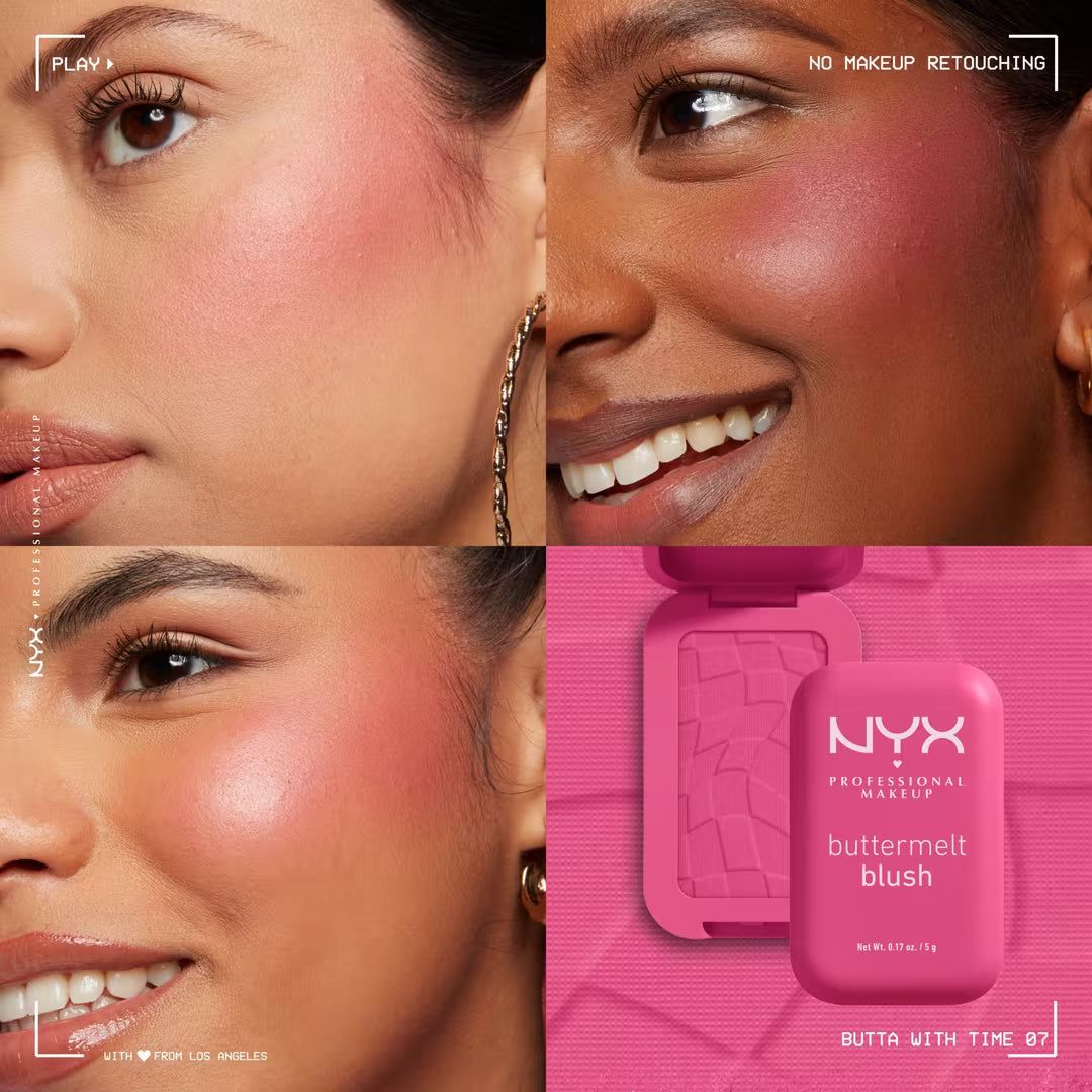 closeup swatch face image of NYX Butter Powder Blush for HER available at Heygirl.pk for delivery in Pakistan. 