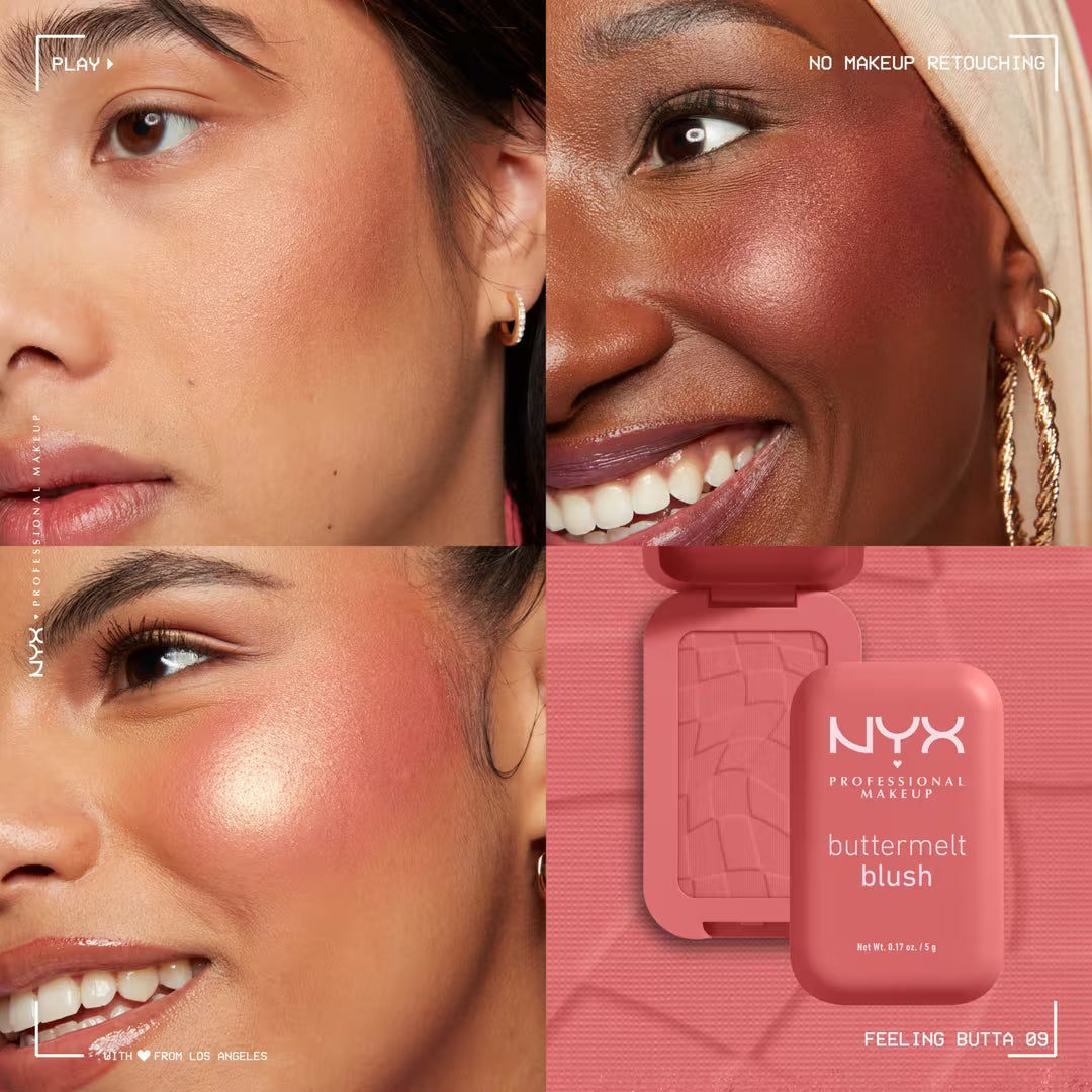 closeup swatch face image of NYX Butter Powder Blush for HER available at Heygirl.pk for delivery in Pakistan. 