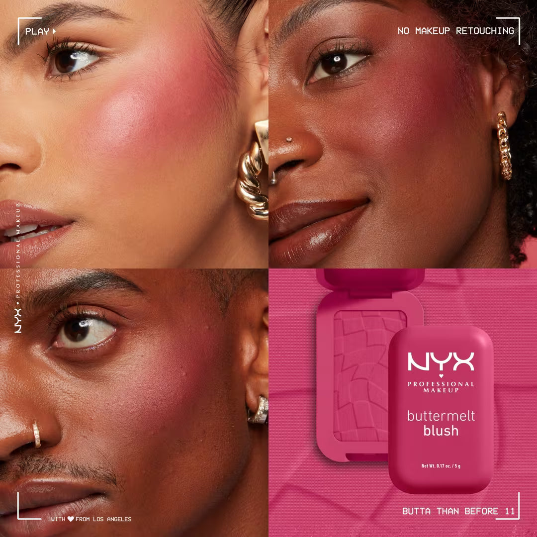 closeup swatch face image of NYX Butter Powder Blush for HER available at Heygirl.pk for delivery in Pakistan. 