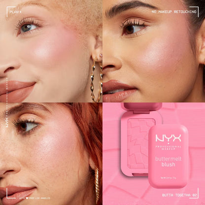 closeup swatch face image of NYX Butter Powder Blush for HER available at Heygirl.pk for delivery in Pakistan. 