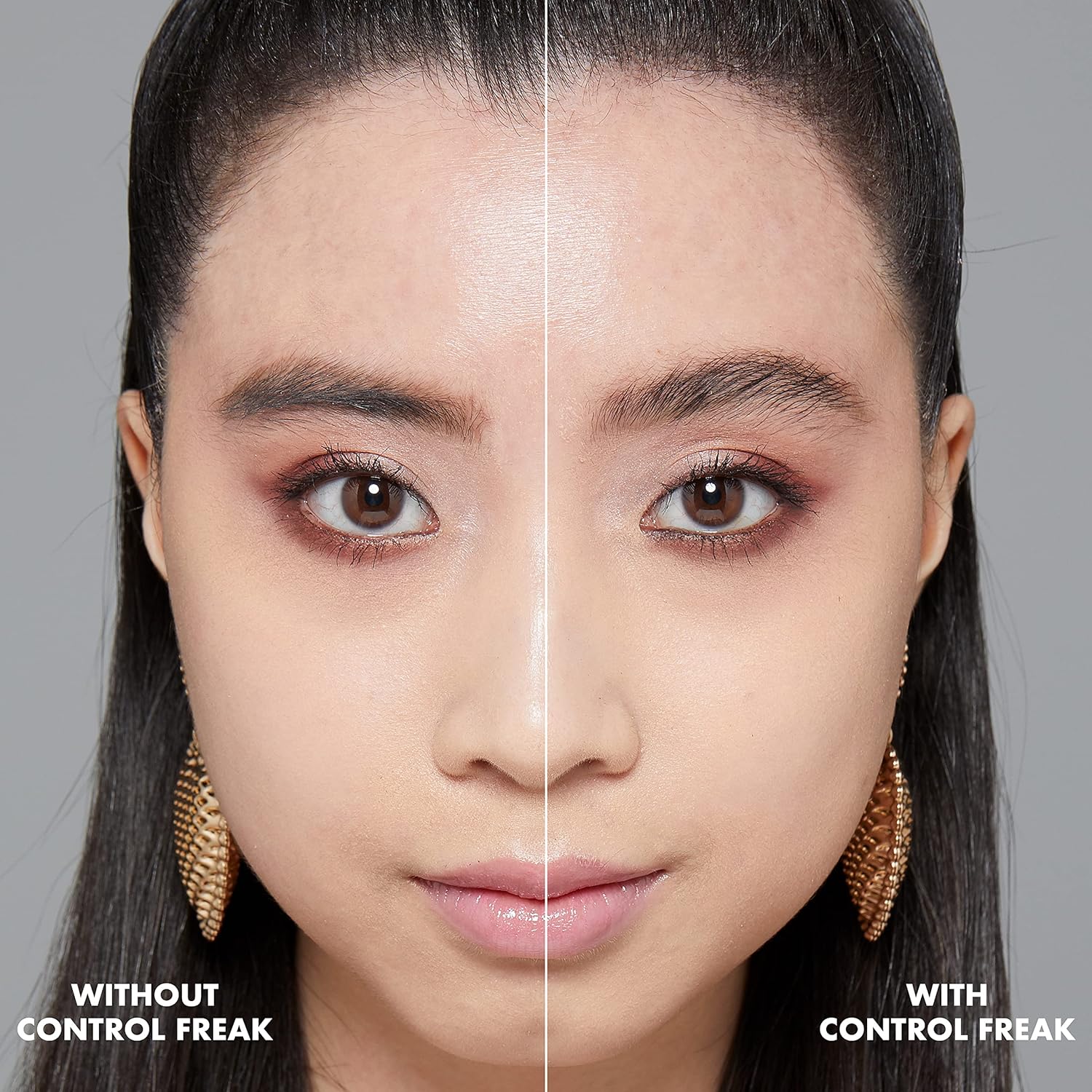 before and after result of using NYX Eyebrow Gel for her available at Heygirl.pk for delivery in Pakistan. 