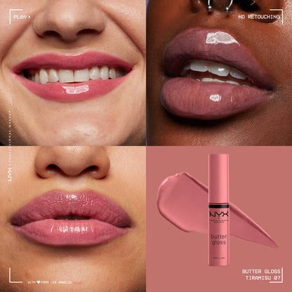 swatch of nyx lip butter gloss tiramisu available at heygirl.pk for delivery in Pakistan