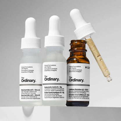 Shop The Ordinary niacinamide, hyaluronic acid and caffeine solution set available at Heygirl.pk for delivery in Pakistan