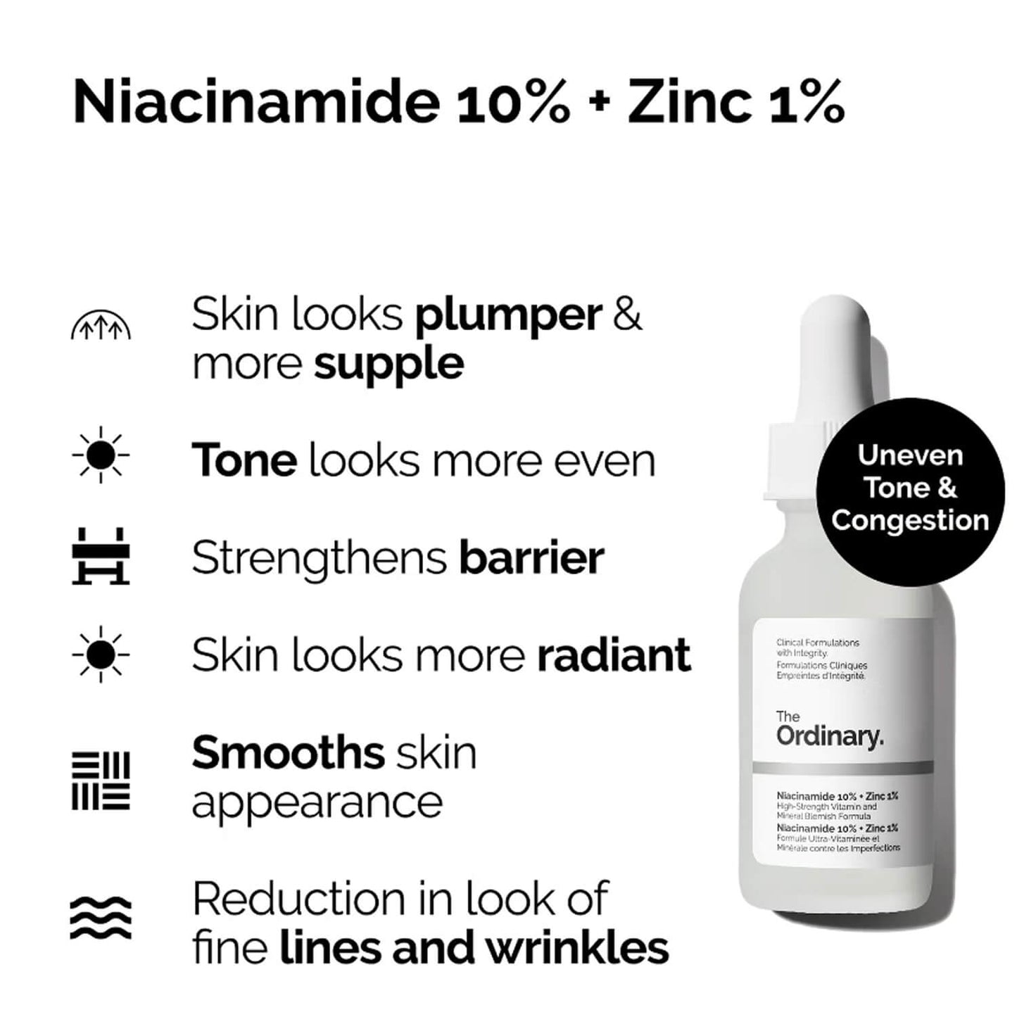 image showing benefits of using Ordinary Niacinamide for fine lines, wrinkles and blemishes available at Heygirl.pk for delivery in Pakistan. Cash on delivery in Karachi, Lahore, Pakistan