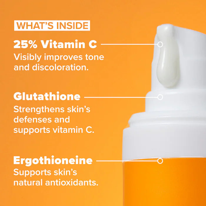 image showing benefits of using Paula's Choice 25% Vitamin C + Glutathione Clinical Serum for skin brightening available at Heygirl.pk for delivery in Pakistan.