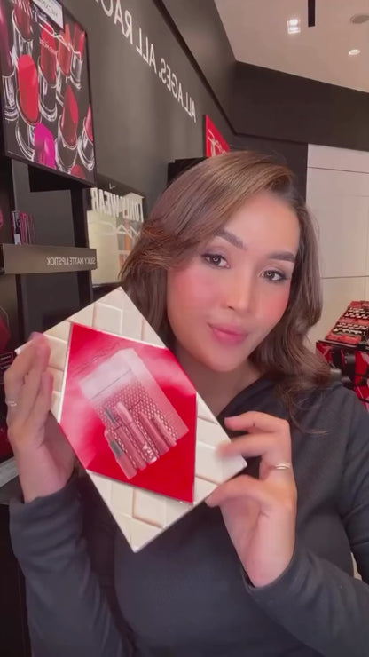 an unboxing video of mac velvet teddy lipstick and lip gloss set for her available at Heygirl.pk in Pakistan