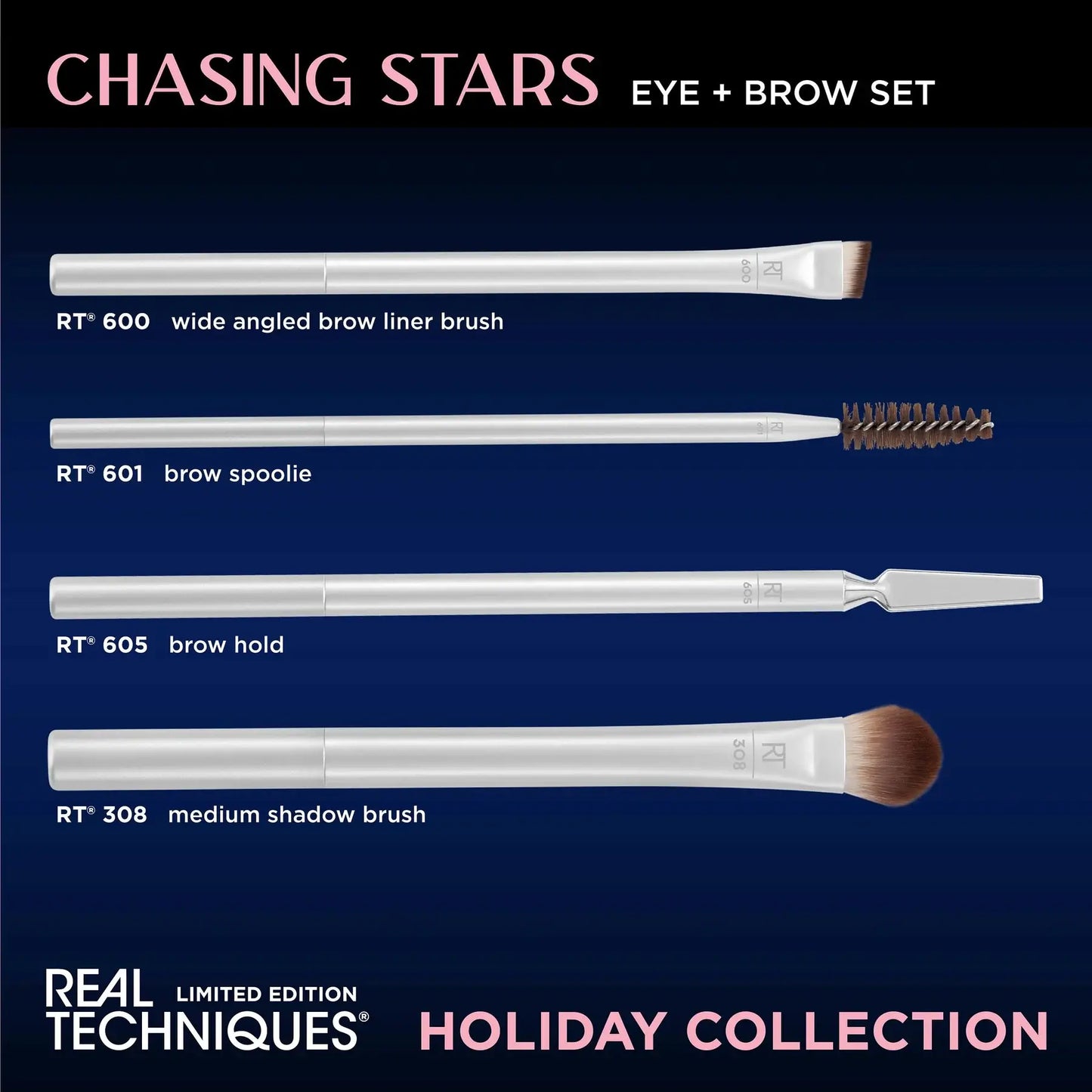 Real Techniques Eye Brow Makeup Brush Set