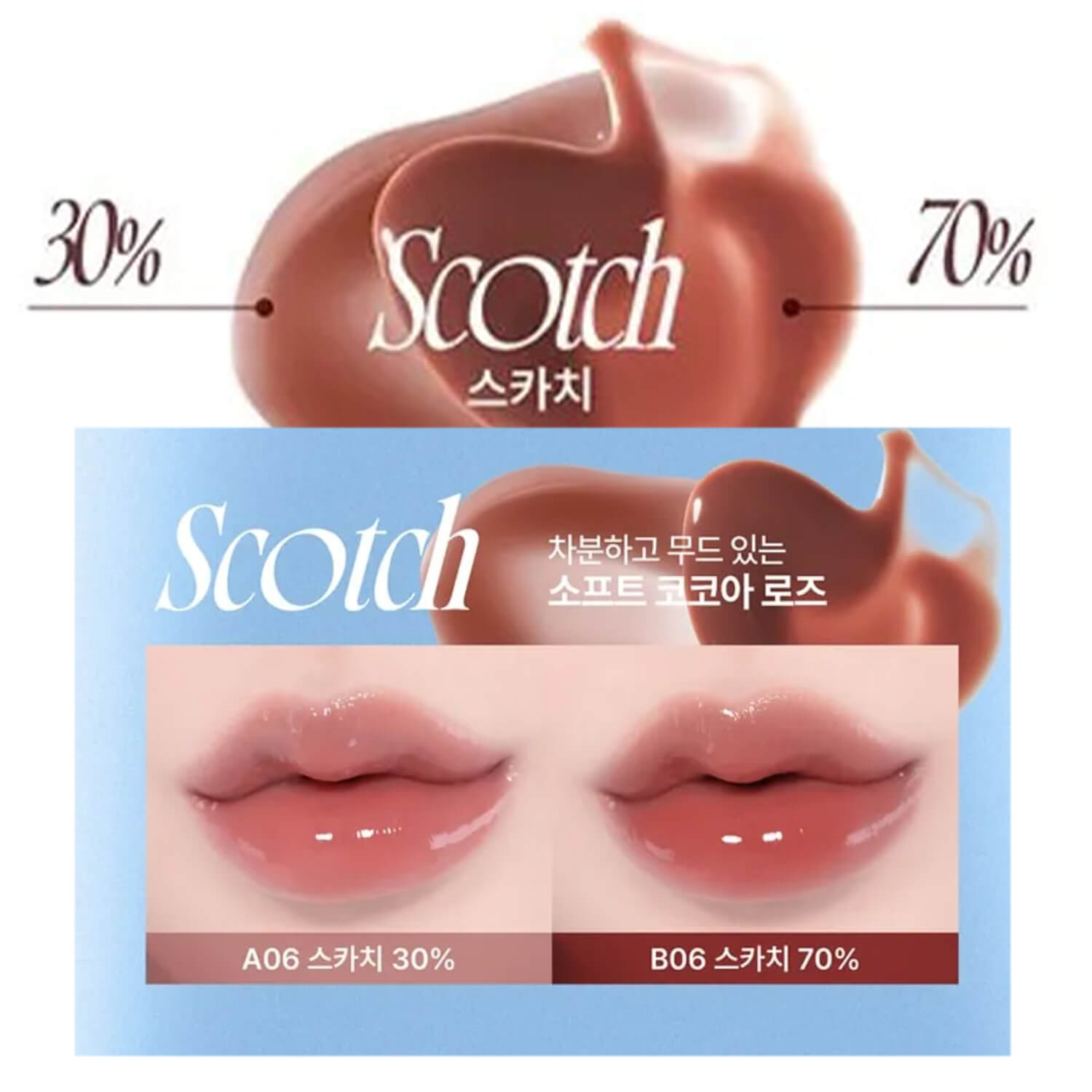 swatch image of korean fwee lip glosses in scotch shade available at Heygirl.pk for delivery in Pakistan