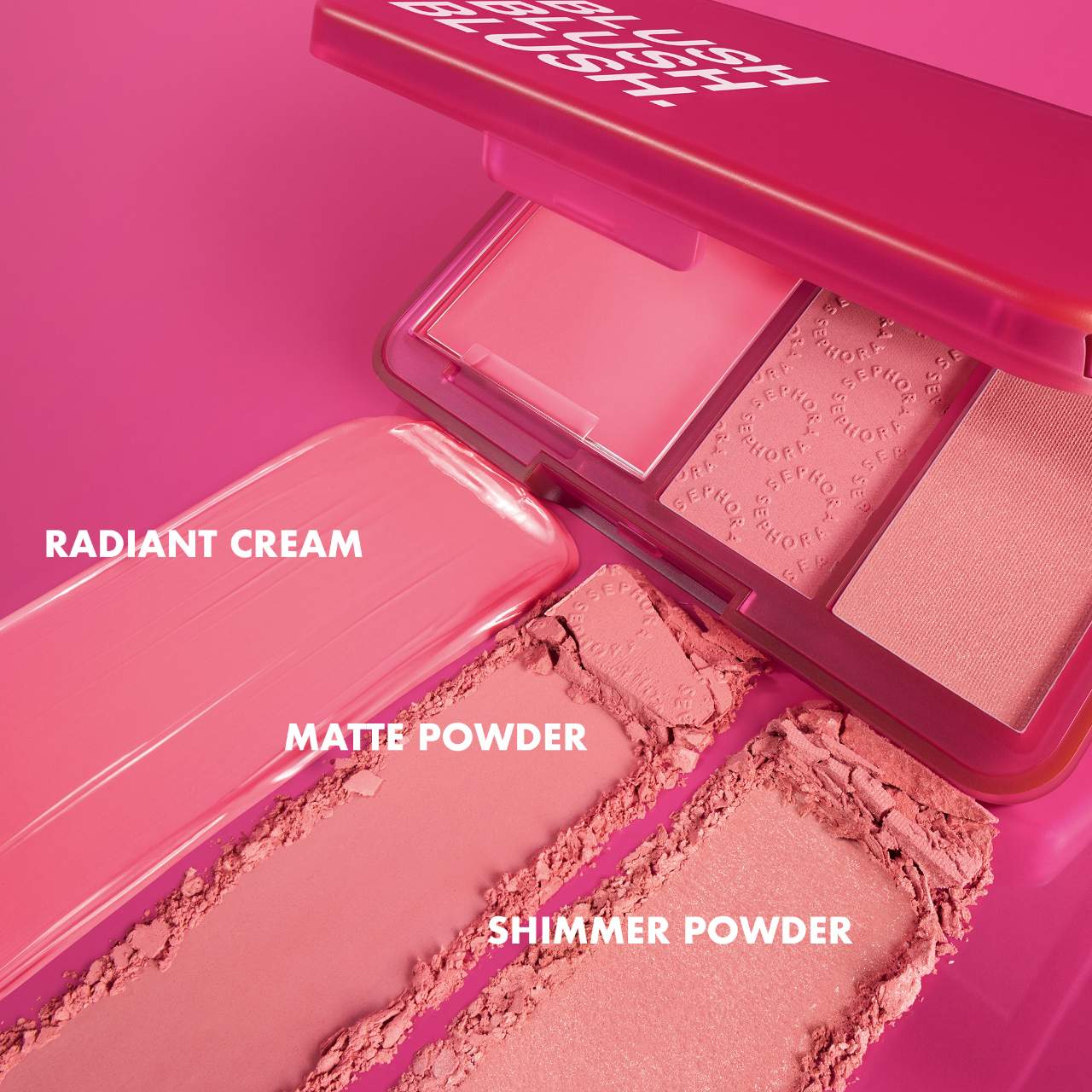 swatch image of Sephora blush powder and cream palette for her available at Heygirl.pk for delivery in Pakistan. 