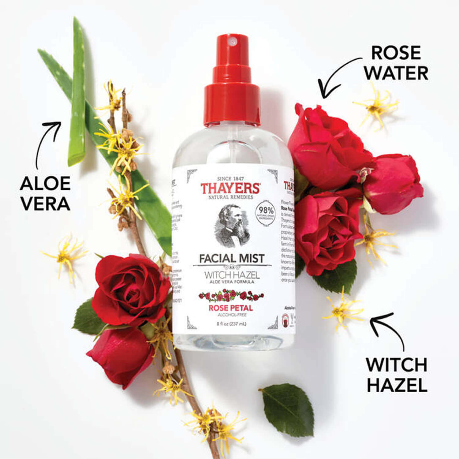 image showing rose water ingredients of Thayers Rose Petal Facial Mist available at Heygirl.pk for delivery in Pakistan