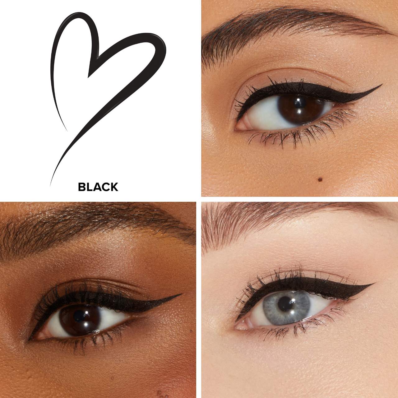 swatch image of Too Faced BTS Waterproof Eyeliner in black for her available at Heygirl.pk for delivery in Pakistan.