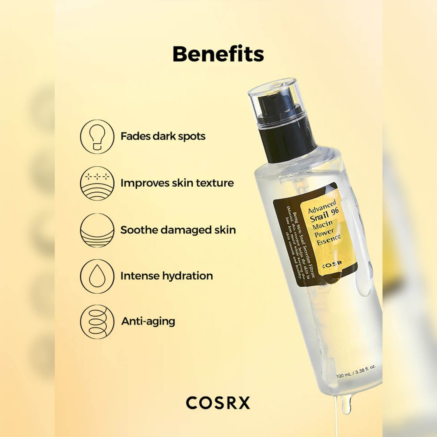 benefits of using Cosrx advanced 96 Mucin Power Essence for skin glow and fine lines available at Heygirl.pk for delivery in Pakistan