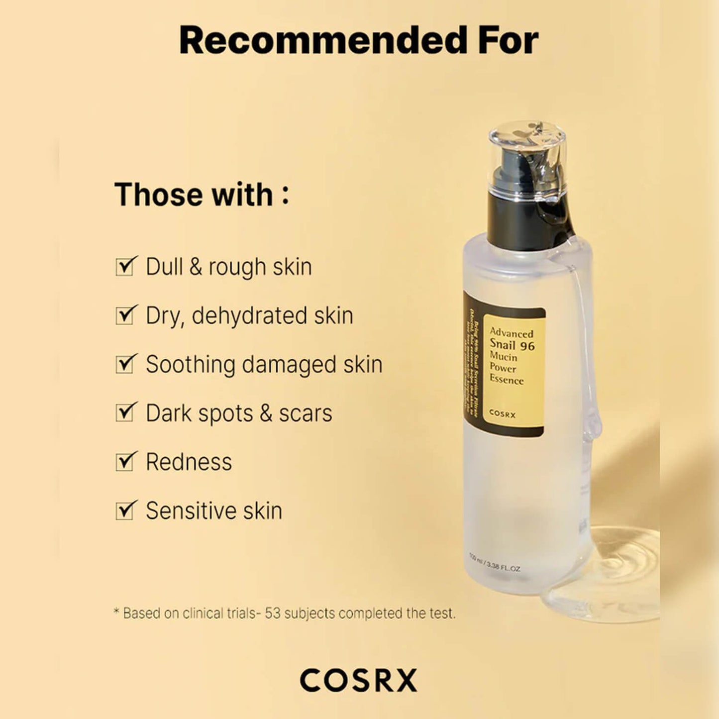 Benefits of Cosrx advanced 96 Mucin Power Essence for skin glow and fine lines available at Heygirl.pk for delivery in Pakistan