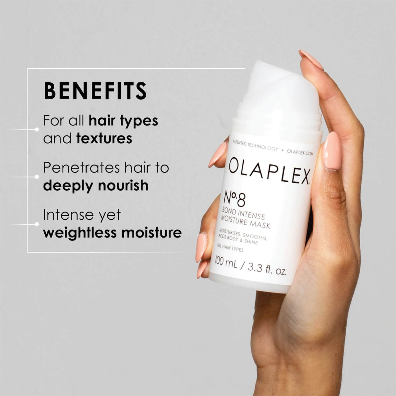 image showing benefits of using Olaplex no 8 hair mask available at Heygirl.pk for delivery in Pakistan