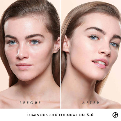 image showing girl after using Armani luminous silk foundation available at Heygirl.pk for delivery in Pakistan