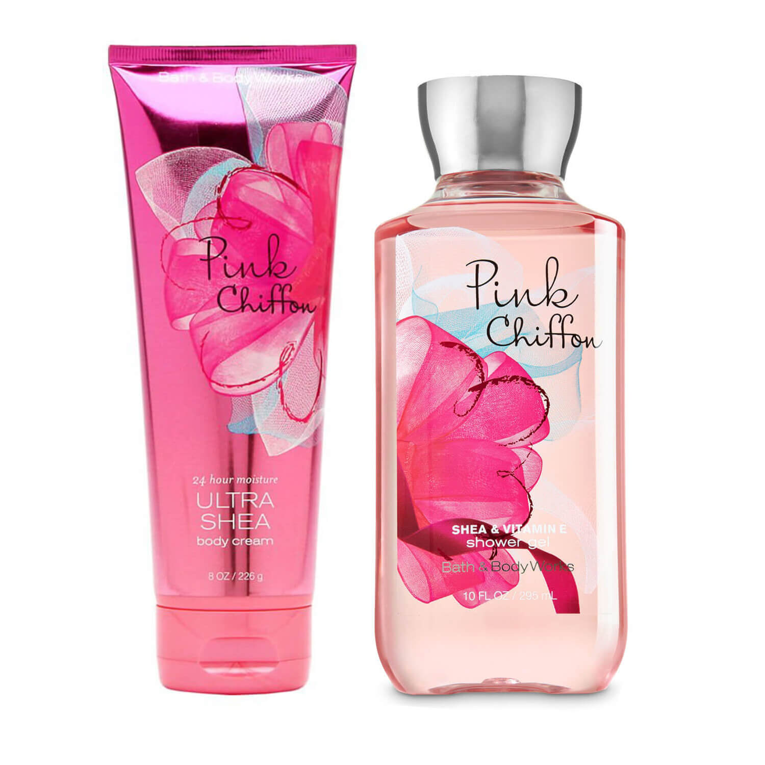 bath and body bundle in pink chiffon fragrance available at heygirl.pk for delivery in Pakistan