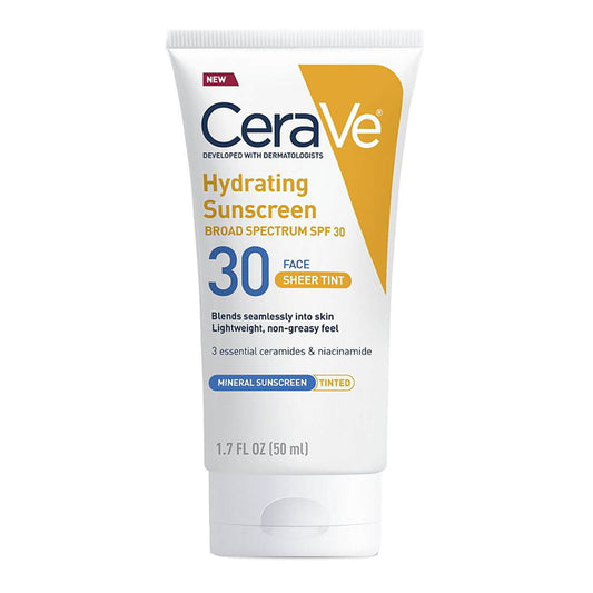 Shop CeraVe Hydrating Mineral Sunscreen with Sheer Tint SPF 30 available at Heygirl.pk for delivery in karachi lahore islamabad Pakistan.