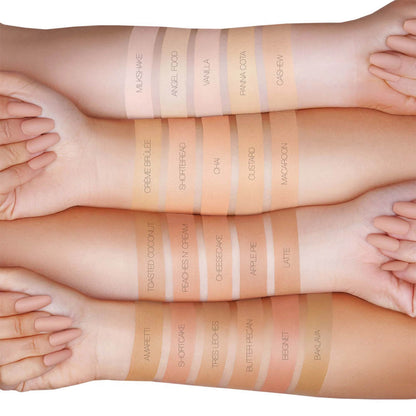 huda beauty luminuous matte foundation swatch available at heygirl.pk for cash on delivery in Pakistan