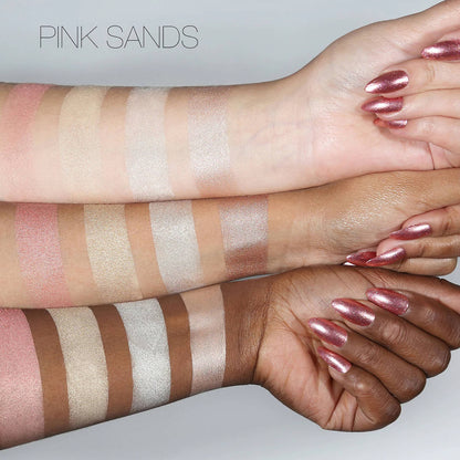 Huda 3D Cream and Powder Highlighter Palette - Pink Sand swatch available at Heygirl.pk in Karachi, Lahore, Islamabad, Pakistan