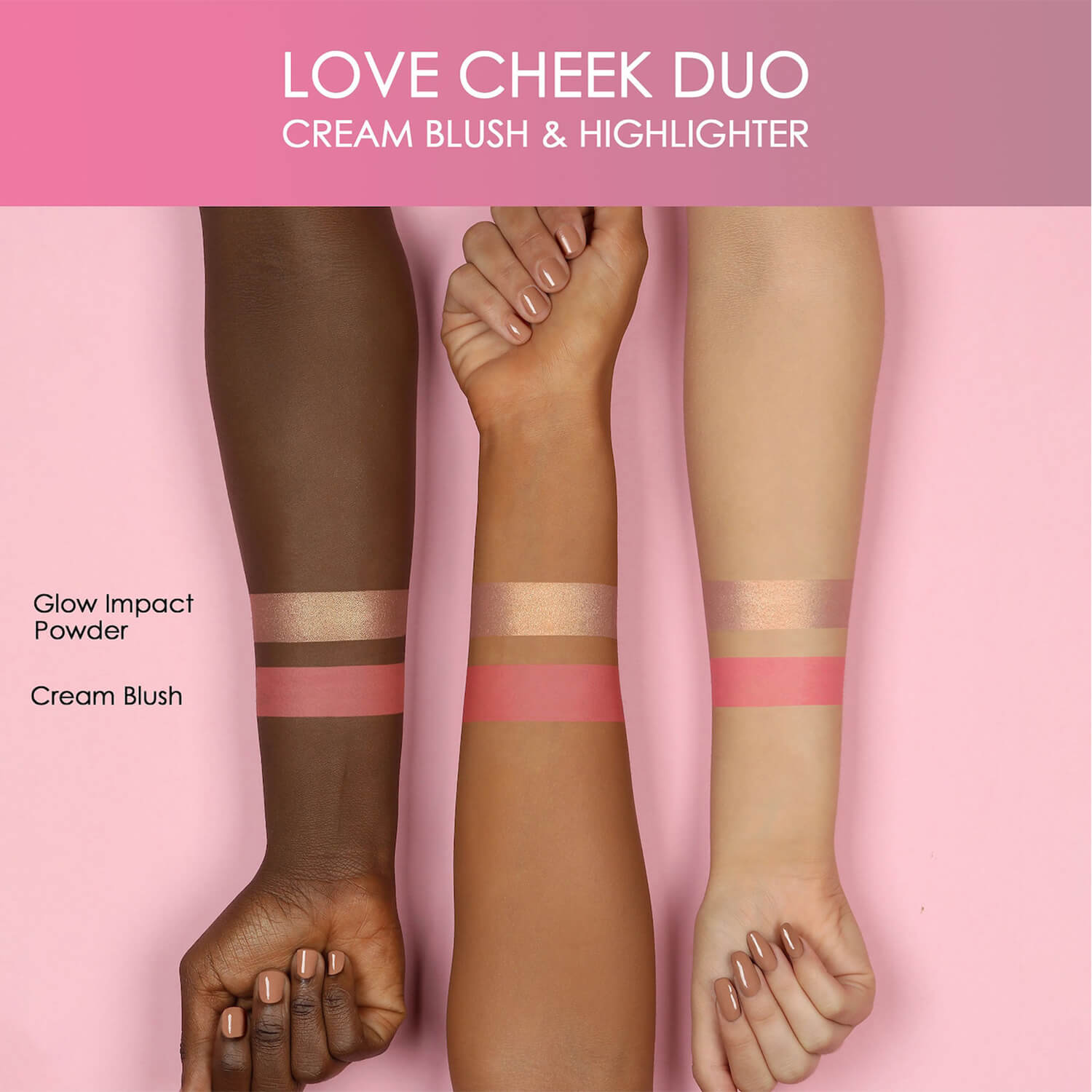 natasha denona cheek duo blush highlighter swatch available at heygirl.pk for delivery in Pakistan