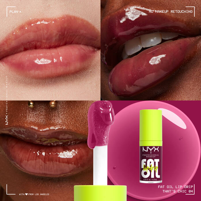 image showing swatch of 100% original NYX Fat Oil Lip Drip Gloss in that's chic shade available at Heygirl.pk for delivery in Pakistan