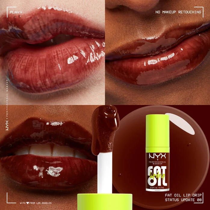 image showing swatch of 100% original NYX Fat Oil Lip Drip Gloss in status update shade available at Heygirl.pk for delivery in Pakistan