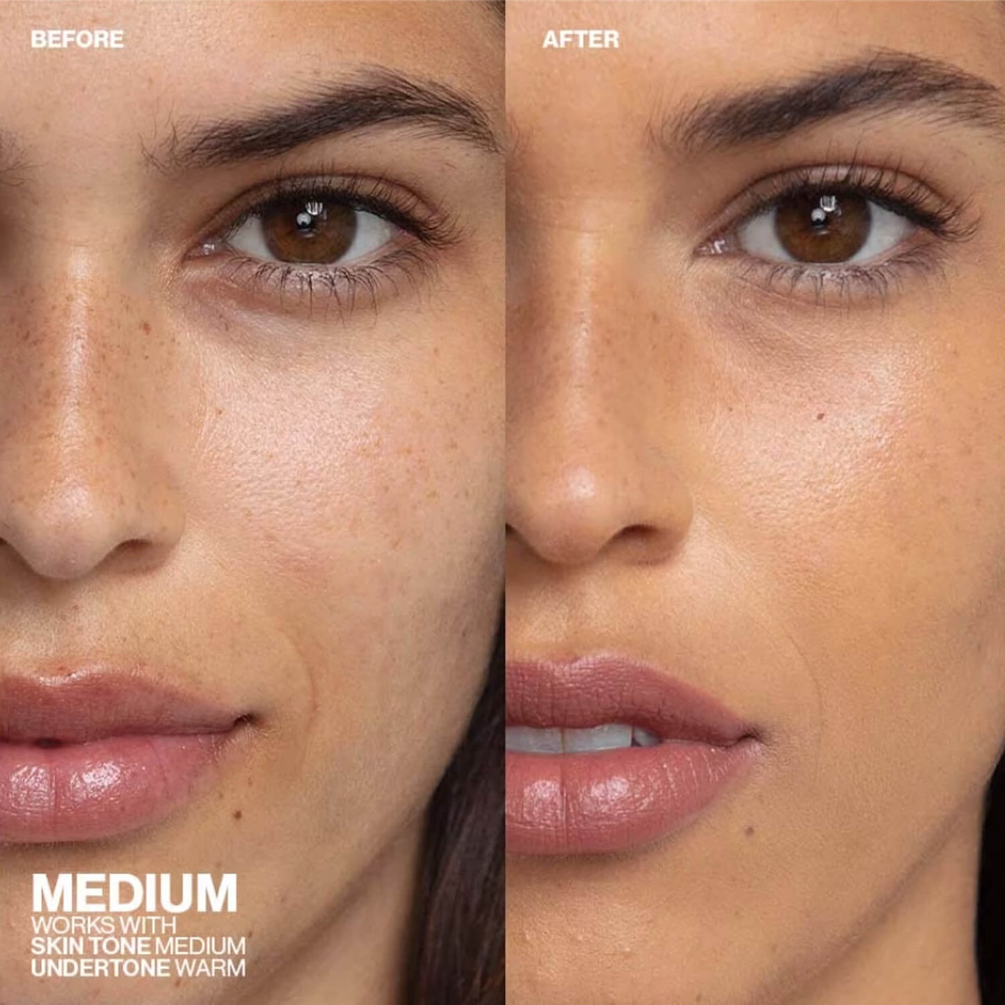 image showing Pakistani girl after using swatch of Smashbox Halo Glow Tinted Moisturizer Foundation in medium shade available at Heygirl.pk for delivery in Pakistan.
